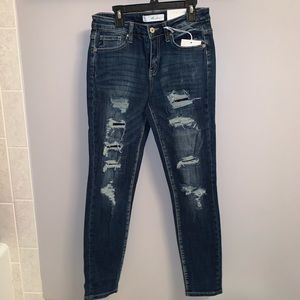 KanCan Dark Blue Distressed Skinny Jeans